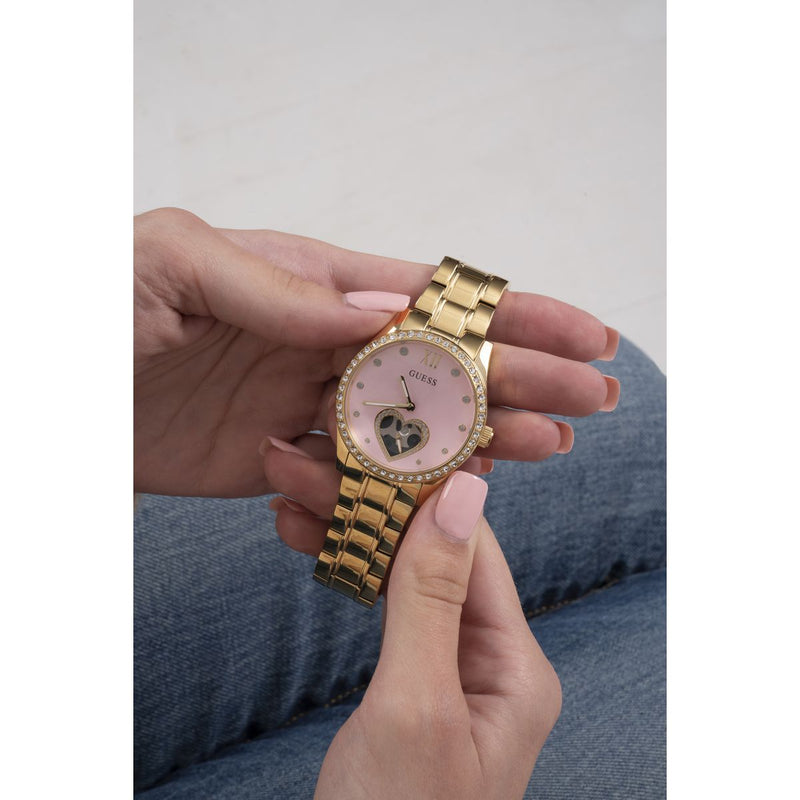 Guess Loved White Round Dial Quartz Analog Women Watch Watch Guess