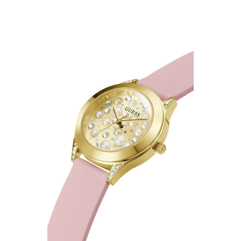 Guess Champagne Round Dial Quartz Analog Women Watch Watch Guess