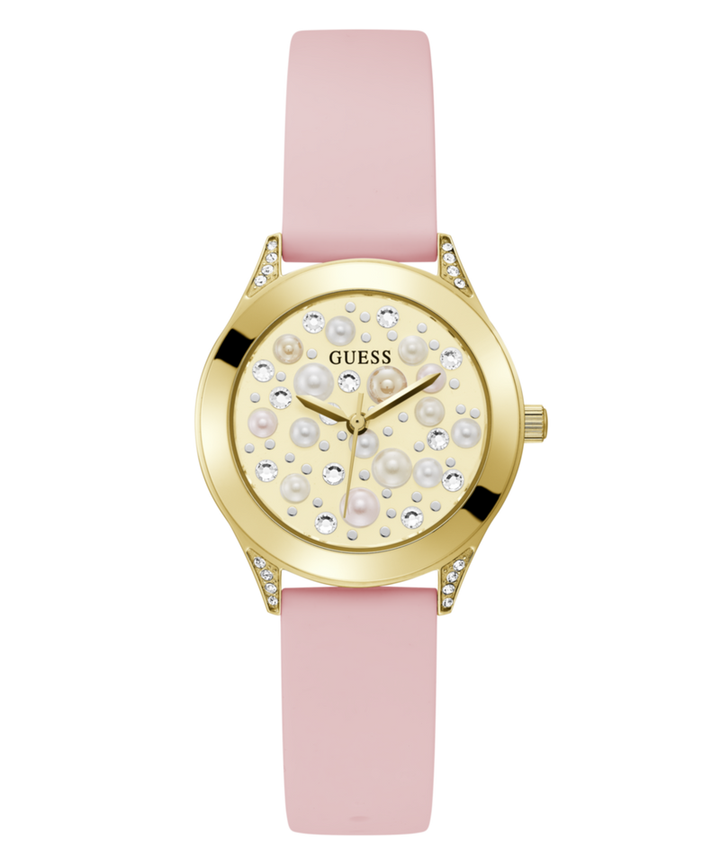 Guess Champagne Round Dial Quartz Analog Women Watch Watch Guess