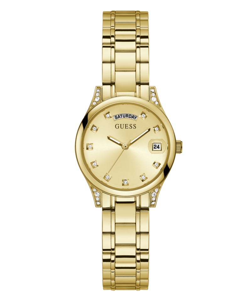 Guess Mini Aura Champagne Round Dial Quartz Analog Women Watch Watch Guess