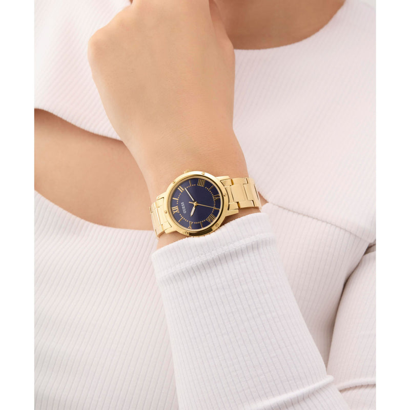 Guess Dawn Blue Round Dial Quartz Analog Women Watch Watch Guess