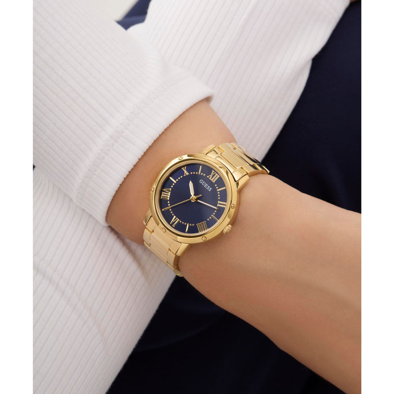 Guess Dawn Blue Round Dial Quartz Analog Women Watch Watch Guess