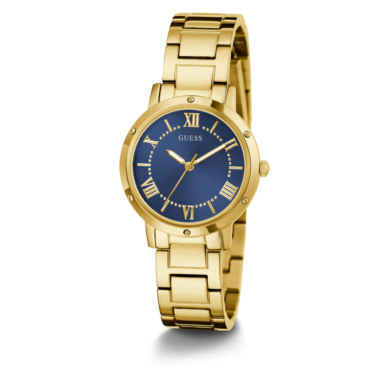 Guess Dawn Blue Round Dial Quartz Analog Women Watch Watch Guess