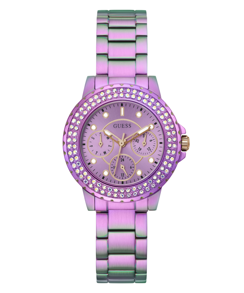 Guess Crown Iridescent Round Dial Multi-function Women Watch Watch Guess