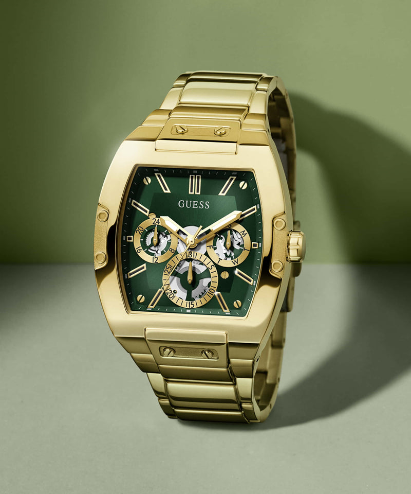 Guess Phoenix Gold Square Dial Multi-function Men Watch Watch Guess