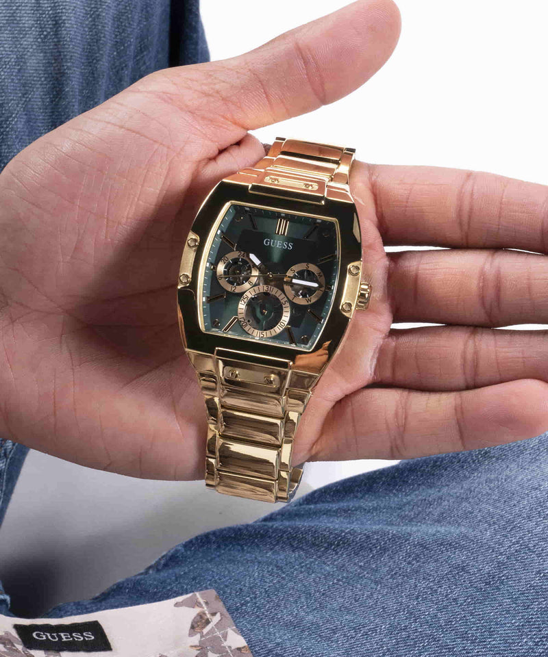 Guess Phoenix Gold Square Dial Multi-function Men Watch Watch Guess