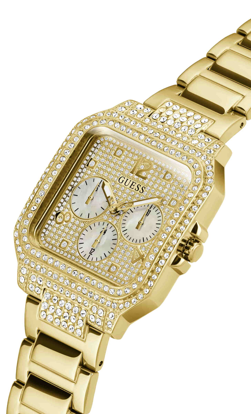 Guess Deco Gold Square Dial Multi-function Women Watch Watch Guess