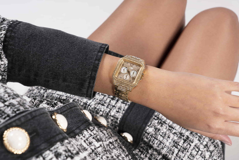 Guess Deco Gold Square Dial Multi-function Women Watch Watch Guess