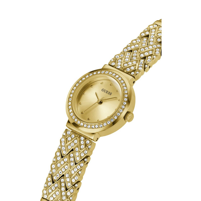 Guess Treasure Champagne Round Dial Analog Women Watch Watch Guess
