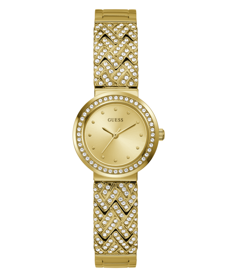 Guess Treasure Champagne Round Dial Analog Women Watch Watch Guess