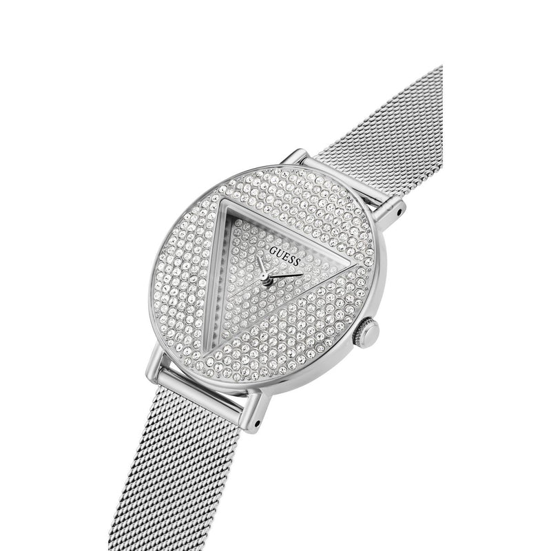 Guess Iconic Silver Round Dial Quartz Analog Women Watch Watch Guess