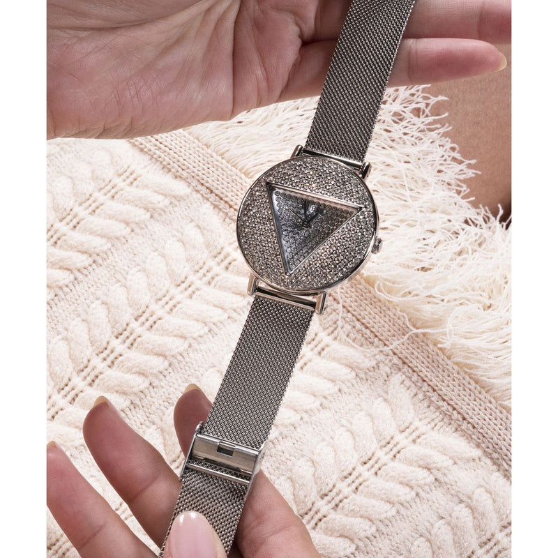 Guess Iconic Silver Round Dial Quartz Analog Women Watch Watch Guess