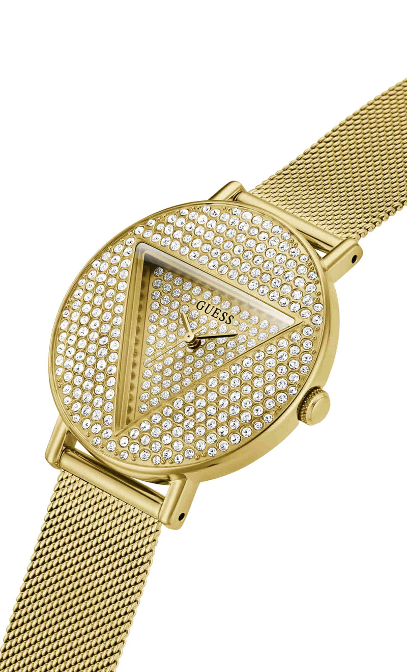 Guess Iconic Champagne Round Dial Analog Women Watch Watch Guess