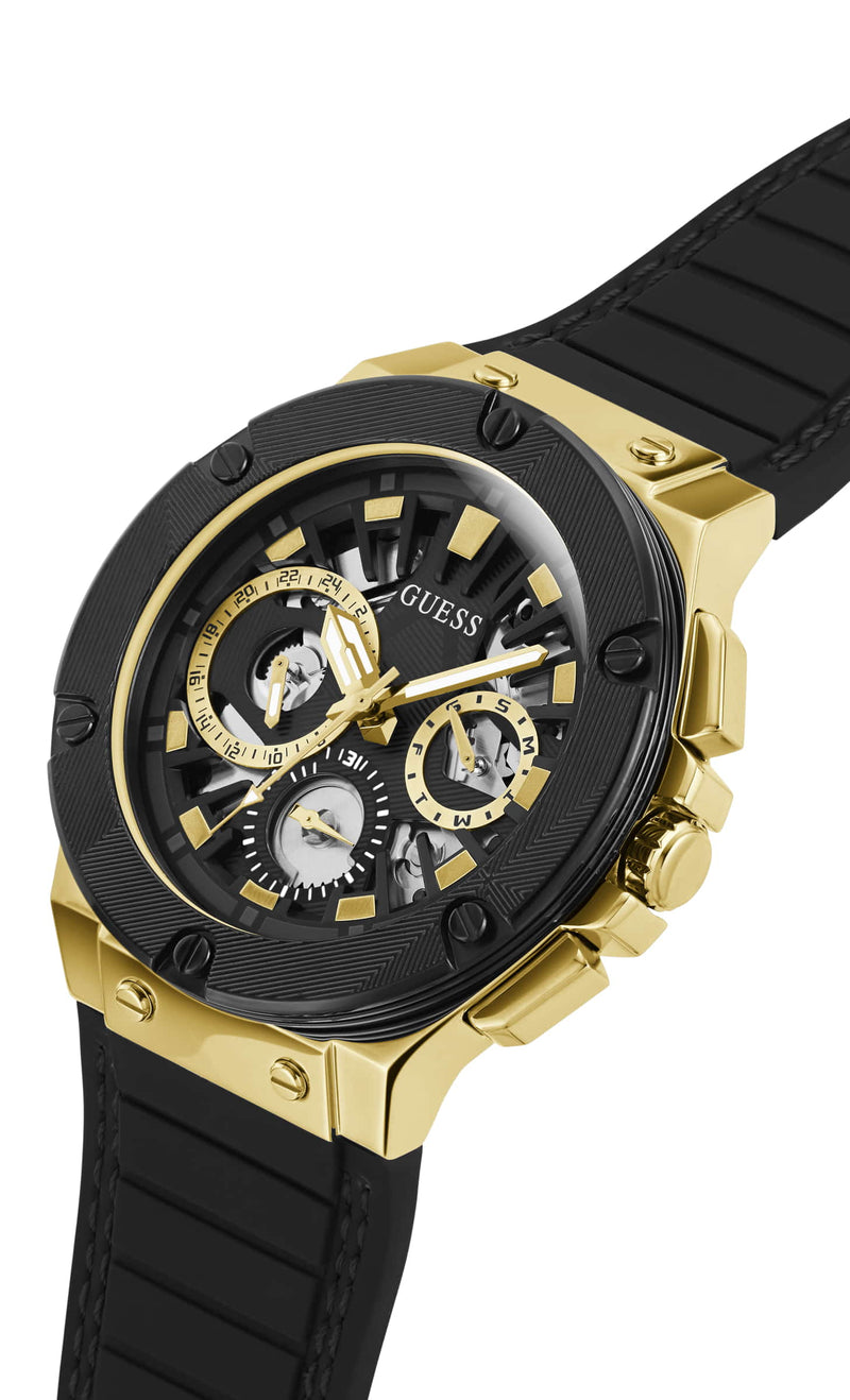 Guess Circuit Gold Round Dial Multi-function Men Watch Watch Guess