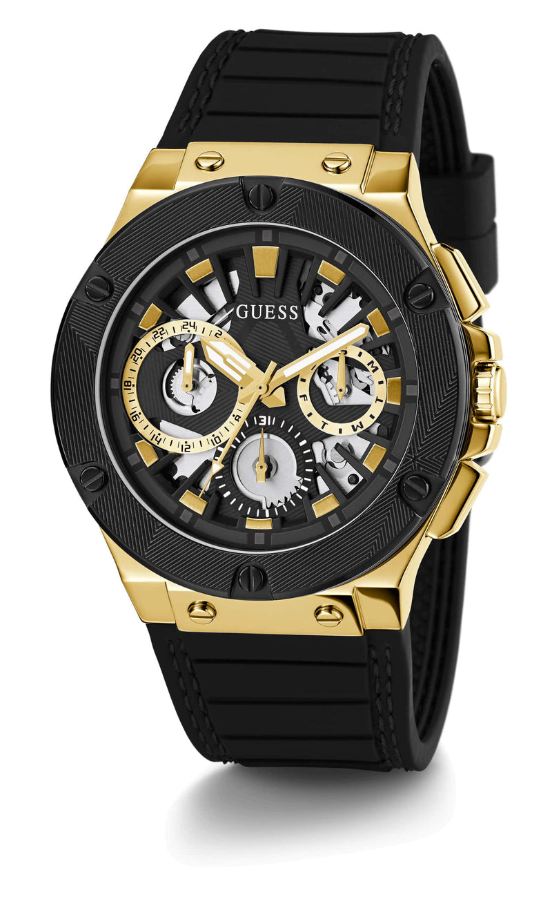 Guess Circuit Gold Round Dial Multi-function Men Watch Watch Guess