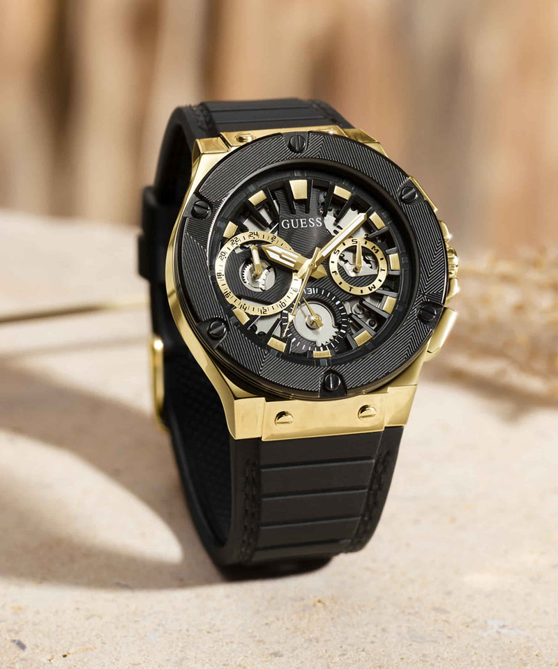 Guess Circuit Gold Round Dial Multi-function Men Watch Watch Guess