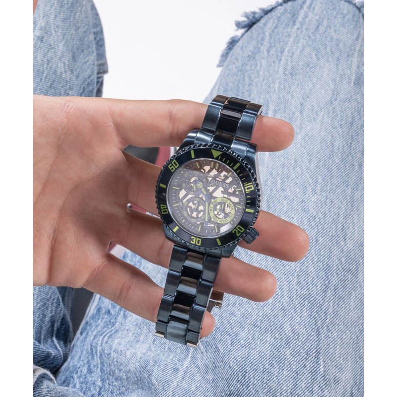 Guess Axle Blue Round Dial Quartz Analog Men Watch Watch Guess