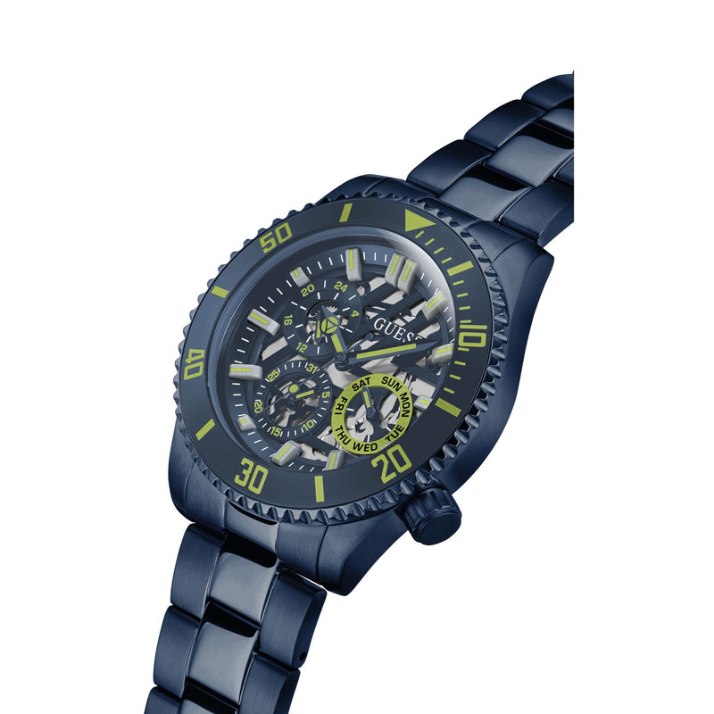 Guess Axle Blue Round Dial Quartz Analog Men Watch Watch Guess
