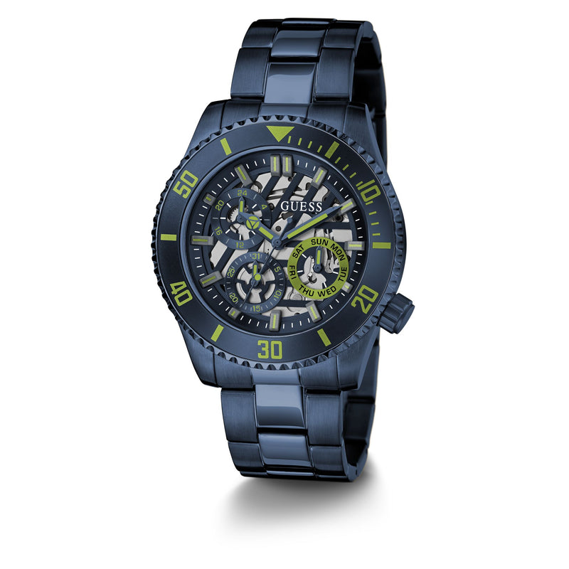 Guess Axle Blue Round Dial Quartz Analog Men Watch Watch Guess