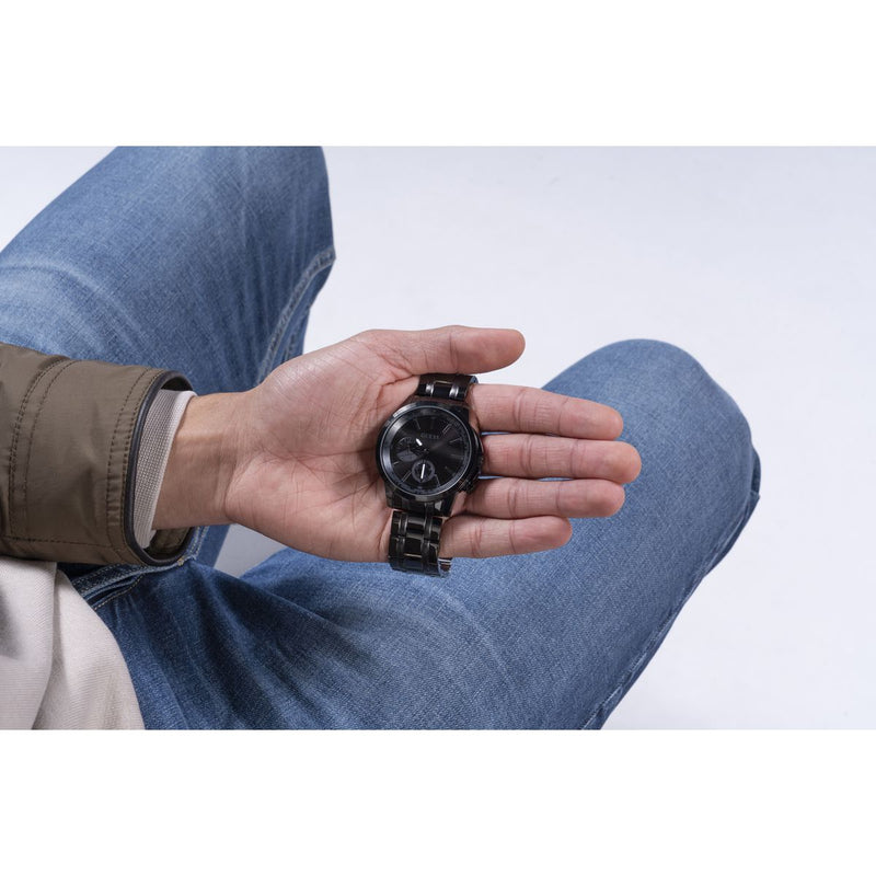 Guess Spec Black Round Dial Multi-function Men Watch Watch Guess