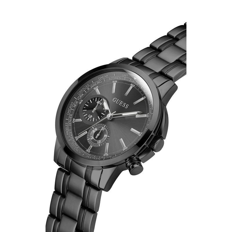 Guess Spec Black Round Dial Multi-function Men Watch Watch Guess