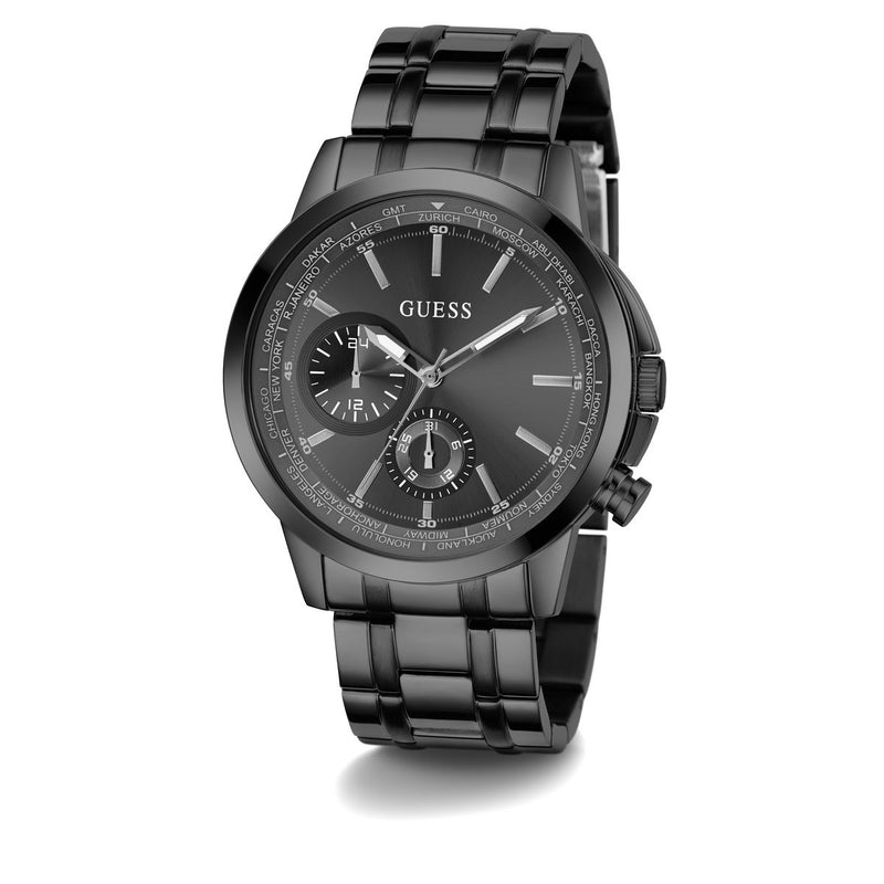 Guess Spec Black Round Dial Multi-function Men Watch Watch Guess