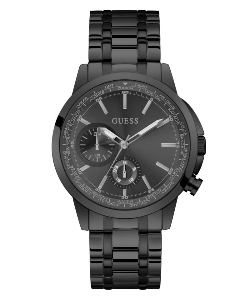 Guess Spec Black Round Dial Multi-function Men Watch Watch Guess
