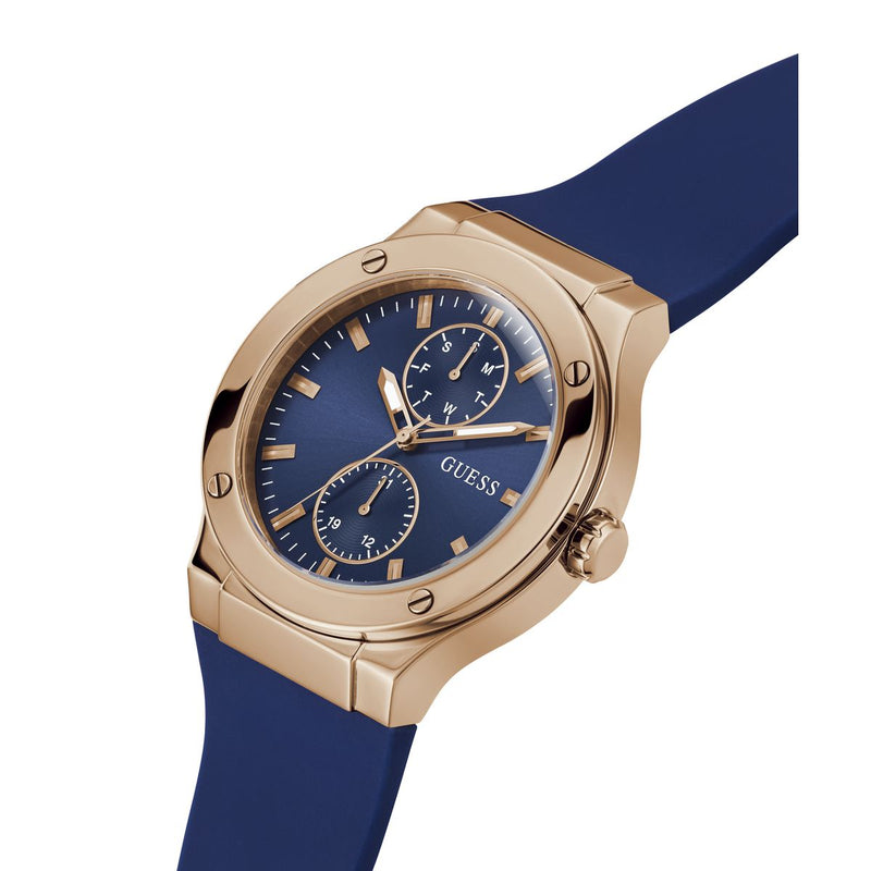 Guess Blue Round Dial Quartz Analog Men Watch Watch Guess