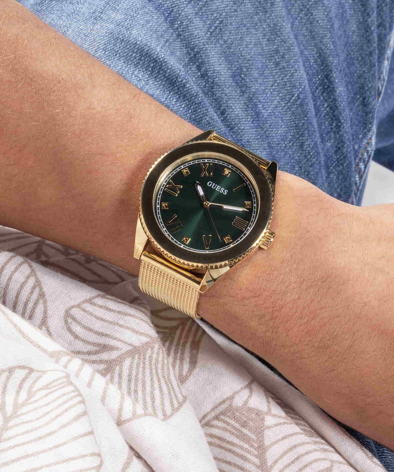 Guess Noble Gold Round Dial Analog Men Watch Watch Guess