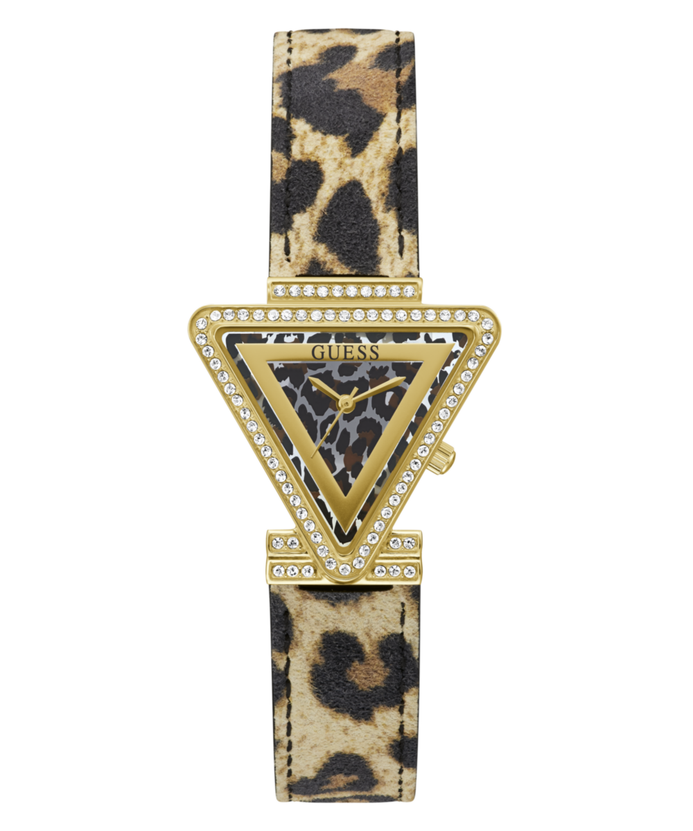 Guess Fame Leather Multicolor Triangle Dial Quartz Analog Women Watch