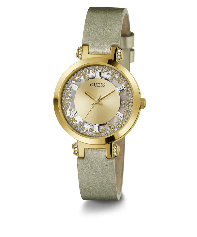 Guess Dress Champagne Round Dial Analog Women Watch Watch Guess