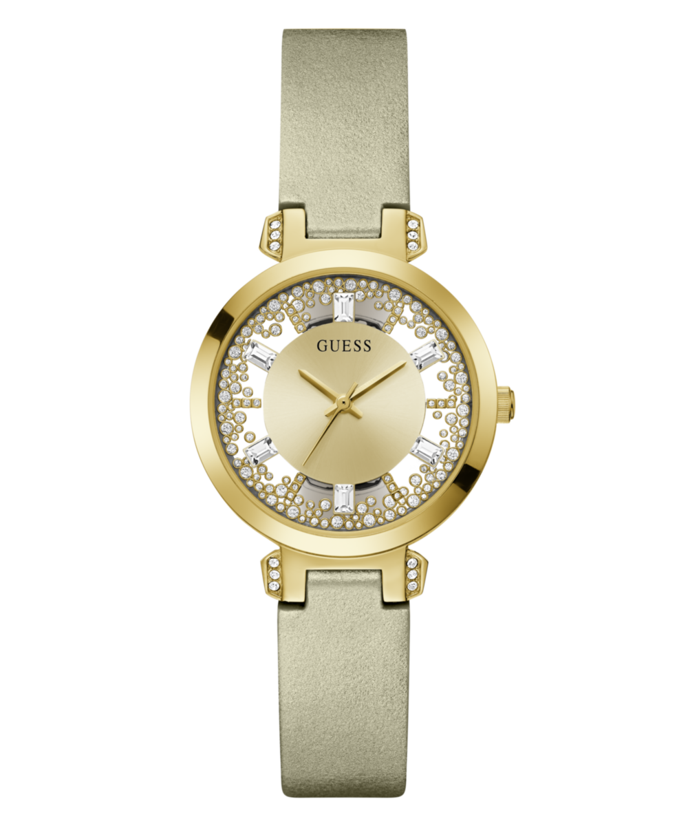 Guess Dress Champagne Round Dial Analog Women Watch