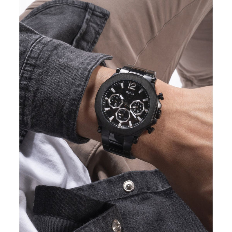 Guess Edge Black Round Dial Multi-function Men Watch Watch Guess
