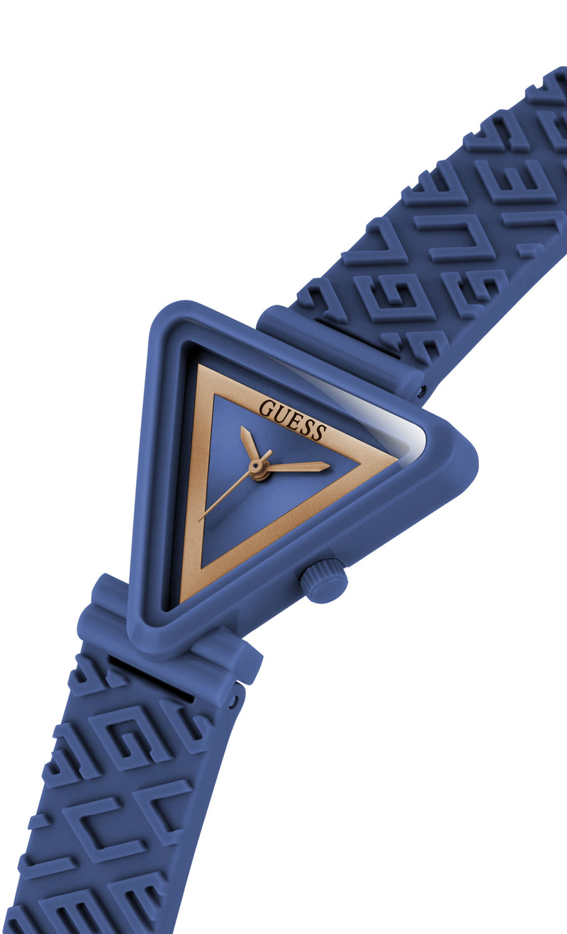 Guess Fame Blue Triangle Dial Analog Women Watch Watch Guess