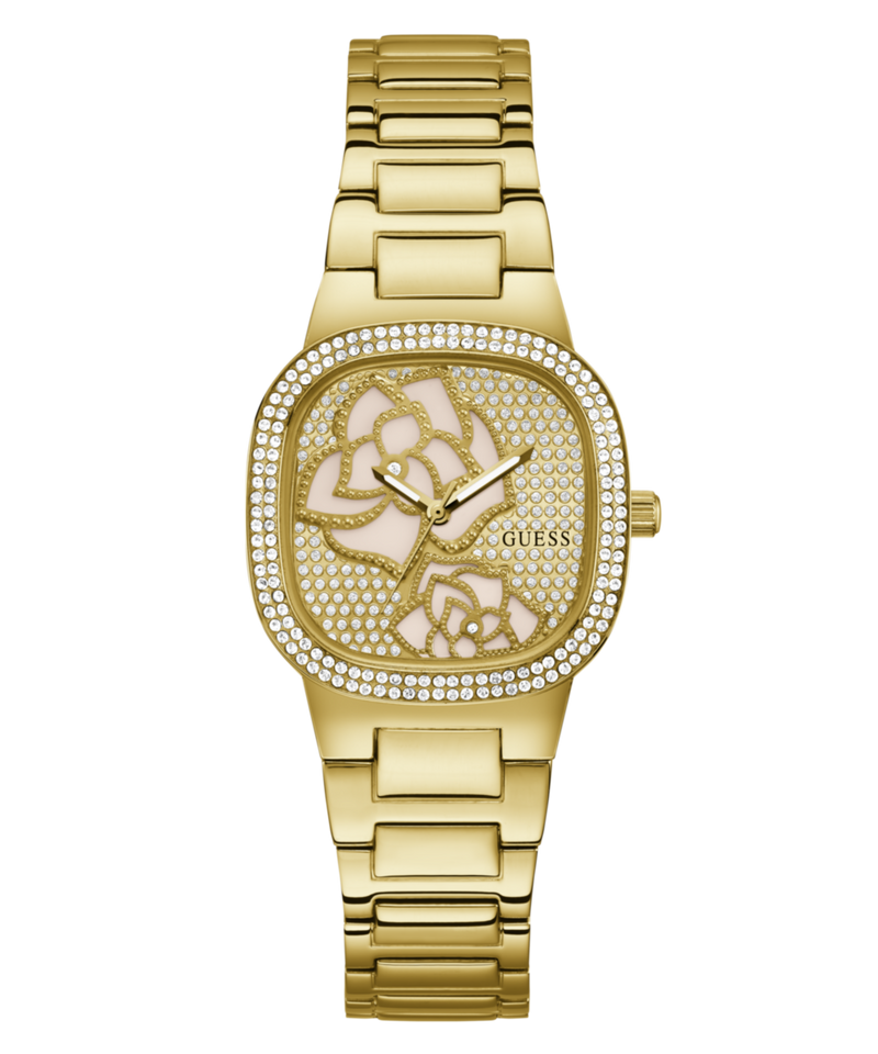 Guess Rose Bud Champagne Square Dial Quartz Analog Women Watch Watch Guess