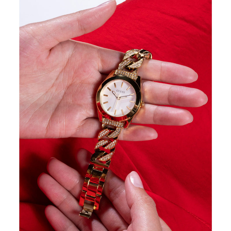 Guess Gb Serena White Round Dial Quartz Analog Women Watch Watch Guess