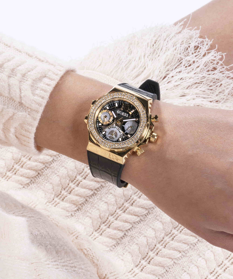 Guess Fusion Gold Round Dial Multi-function Women Watch Watch Guess