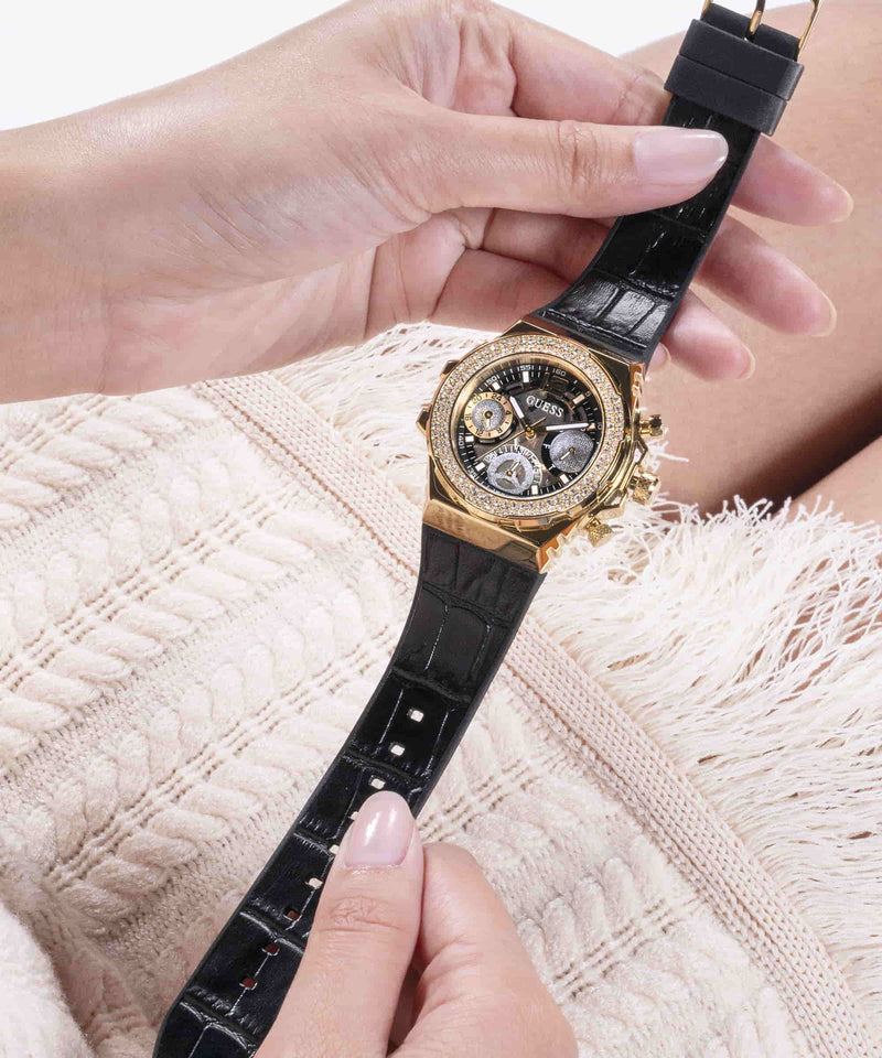 Guess Fusion Gold Round Dial Multi-function Women Watch Watch Guess