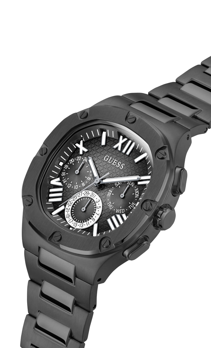 Guess Headline Black Square Dial Multi-function Men Watch Watch Guess