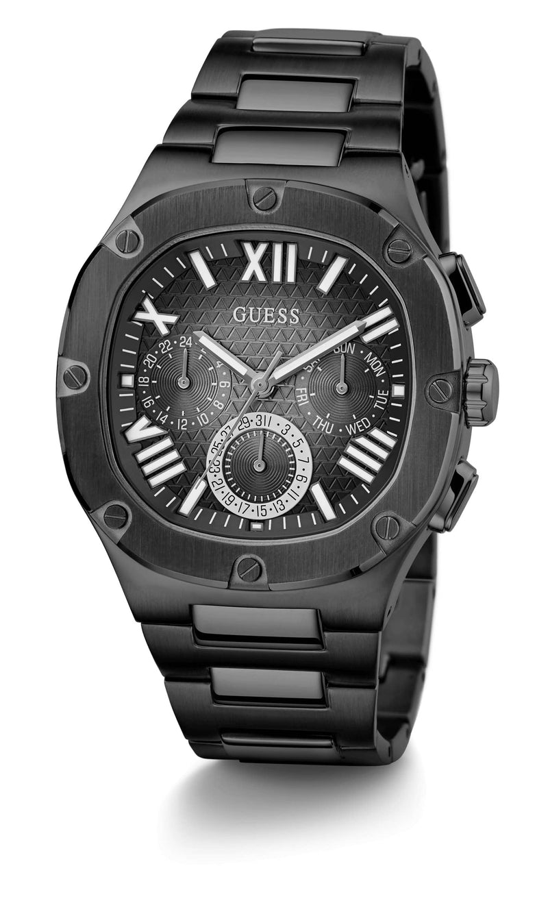 Guess Headline Black Square Dial Multi-function Men Watch Watch Guess