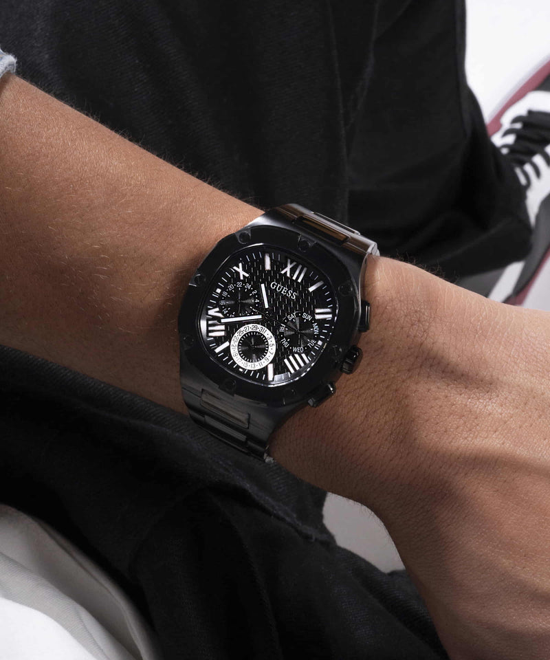 Guess Headline Black Square Dial Multi-function Men Watch Watch Guess