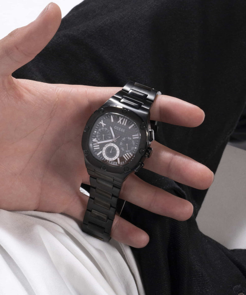 Guess Headline Black Square Dial Multi-function Men Watch Watch Guess