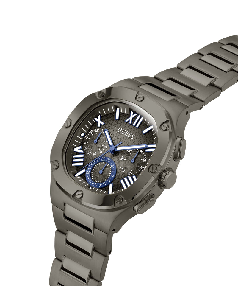 Guess Headline Gunmetal Square Dial Multi-function Men Watch Watch Guess