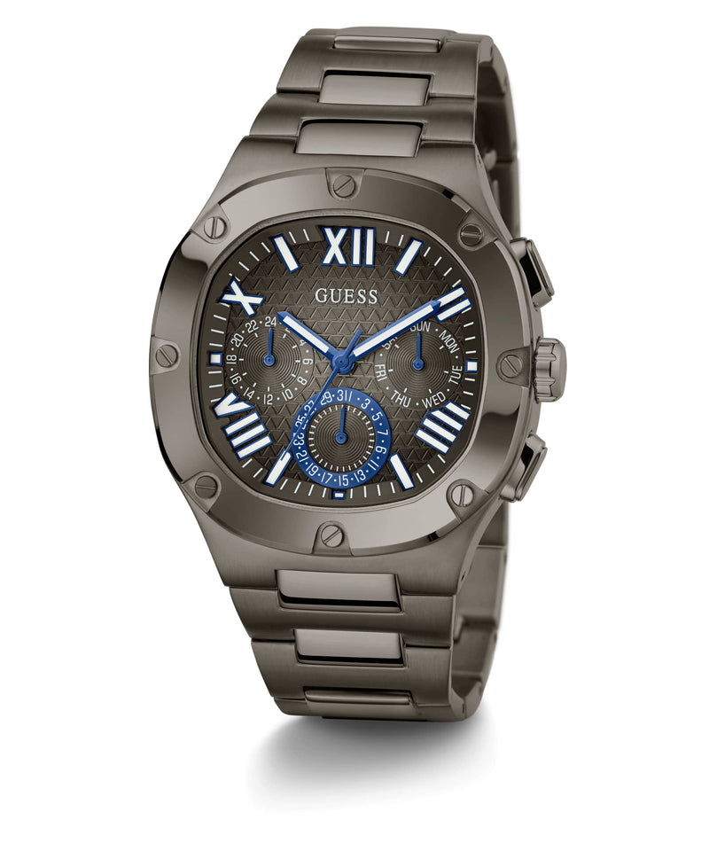 Guess Headline Gunmetal Square Dial Multi-function Men Watch Watch Guess