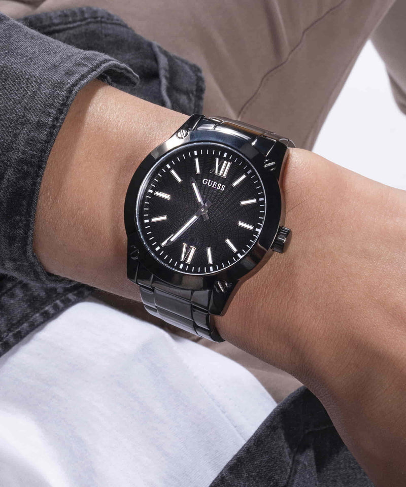 Guess Crescent Black Round Dial Analog Men Watch Watch Guess