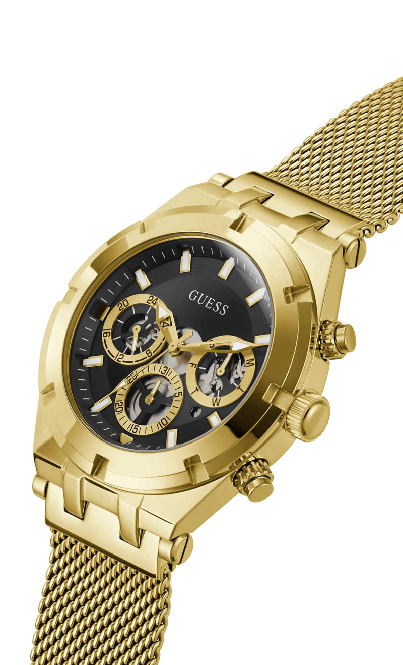Guess Continental Gold Round Dial Multi-function Men Watch Watch Guess