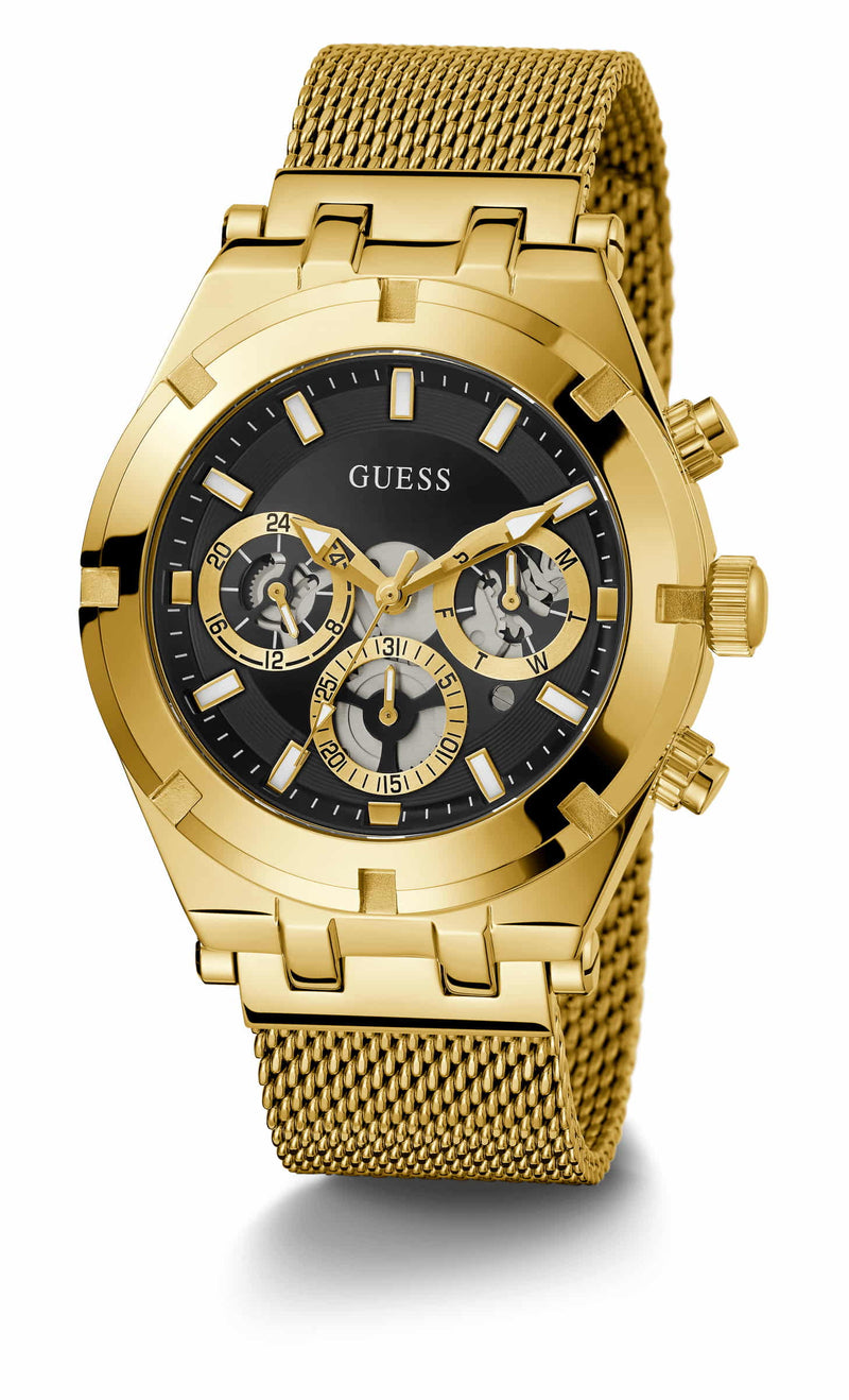 Guess Continental Gold Round Dial Multi-function Men Watch Watch Guess