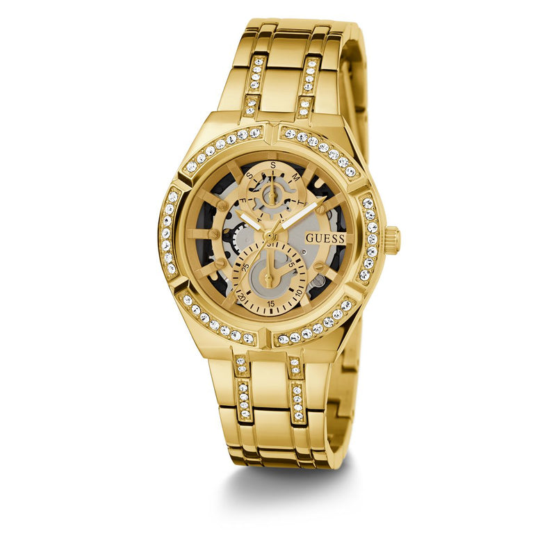 Guess Allara Champagne Round Dial Multi-function Women Watch Watch Guess
