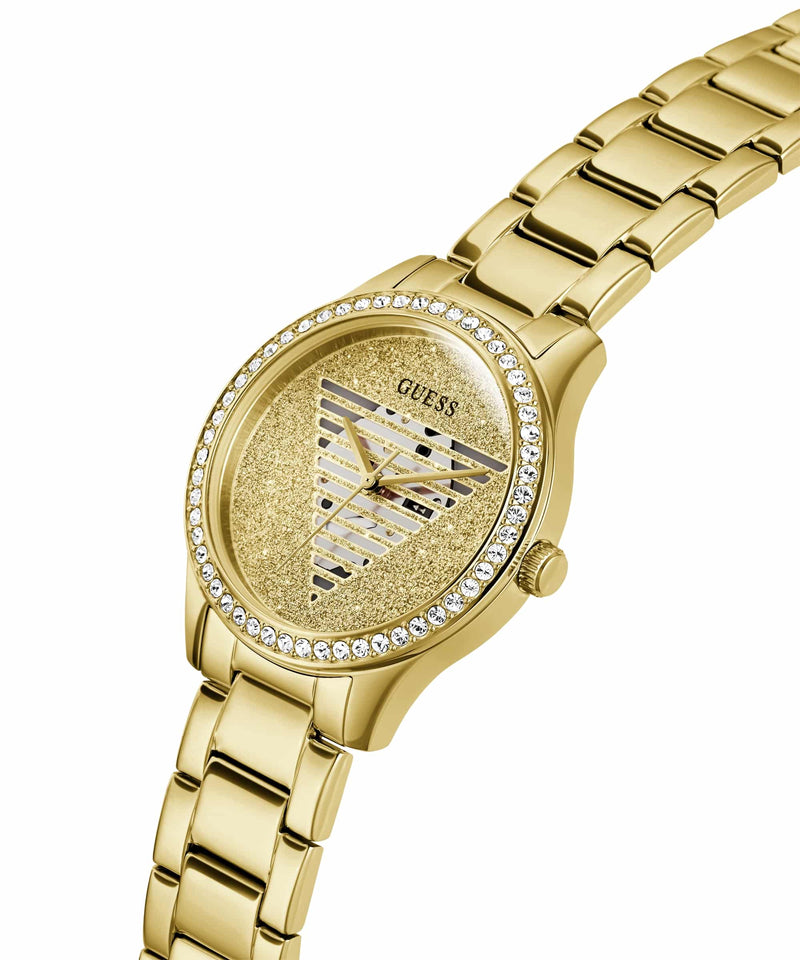 Guess Trend Champagne Round Dial Analog Women Watch Watch Guess