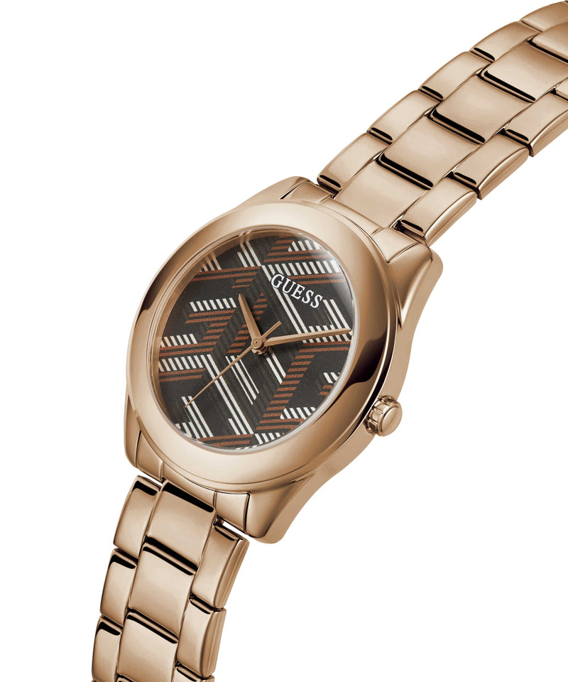 Guess Cubed Rose gold Round Dial Analog Women Watch Watch Guess